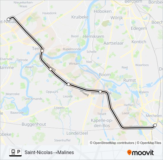 P Train Line Map