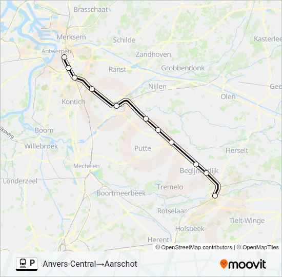 P Train Line Map