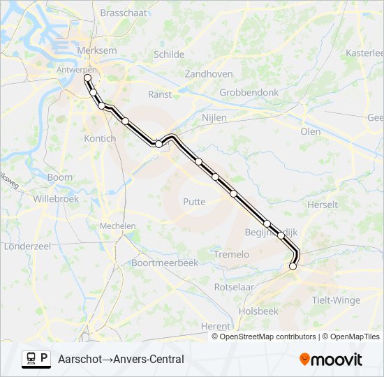 P train Line Map