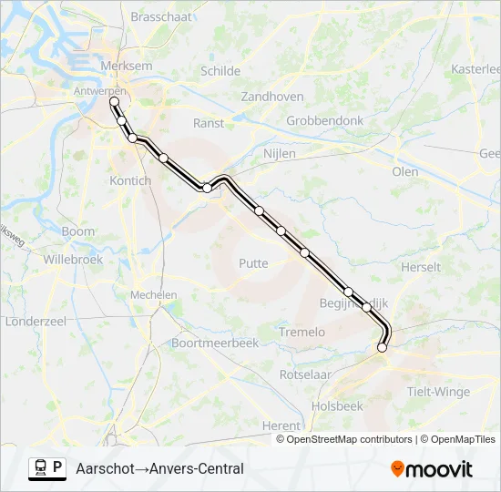 P Train Line Map