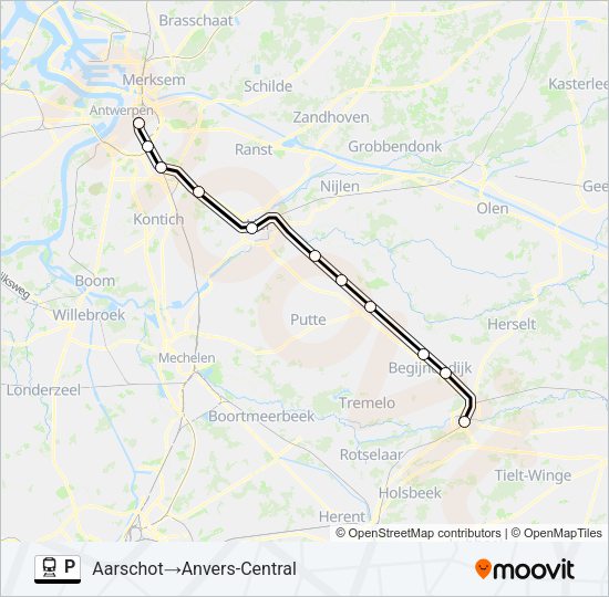 P Train Line Map