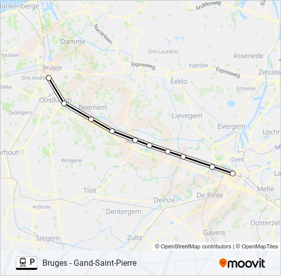 Plan de la ligne P de train