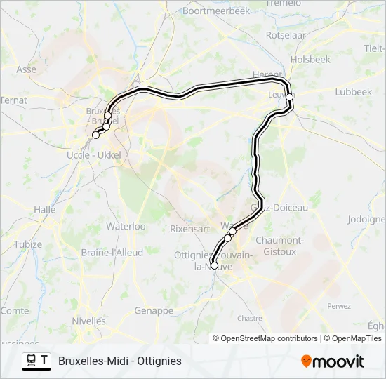 T Train Line Map