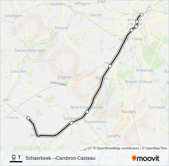 T Train Line Map