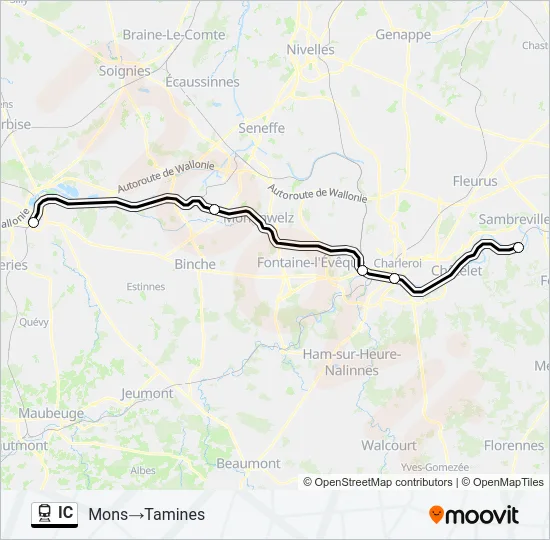 IC Trein Line Map