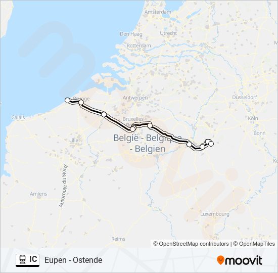 Plan de la ligne IC de train