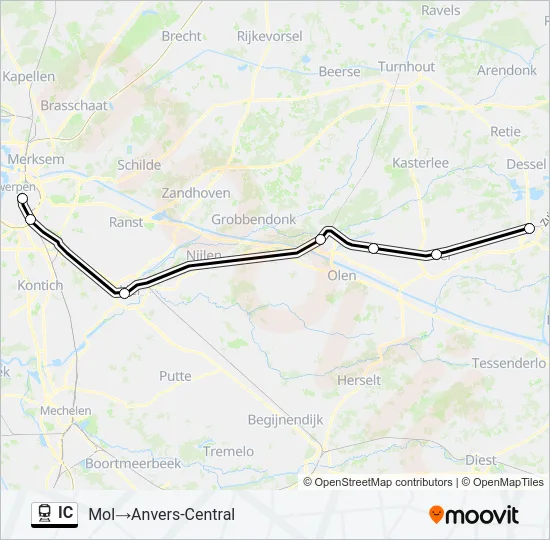 IC Trein Line Map