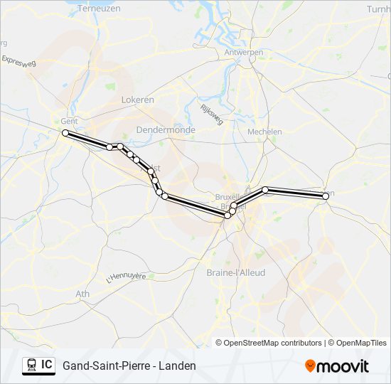 Plan de la ligne IC de train