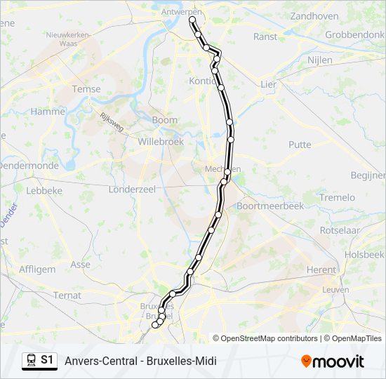 S1 Train Line Map