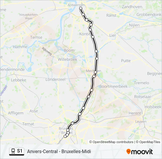 S1 Train Line Map