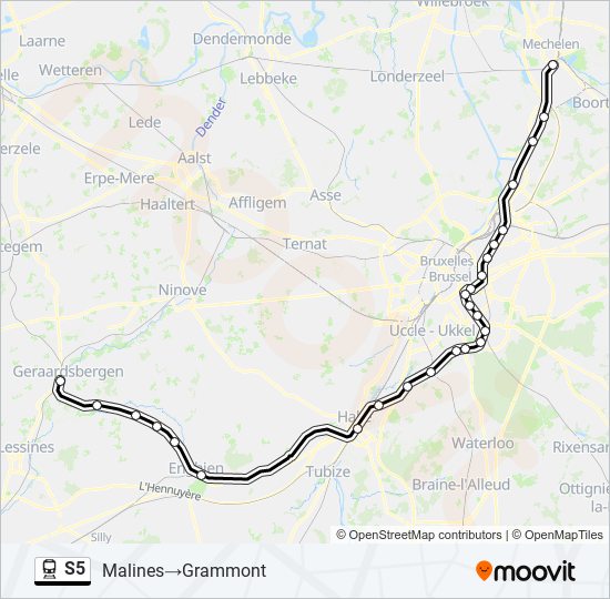 S5 train Line Map