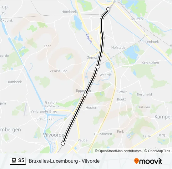 Trein S5 lijnkaart