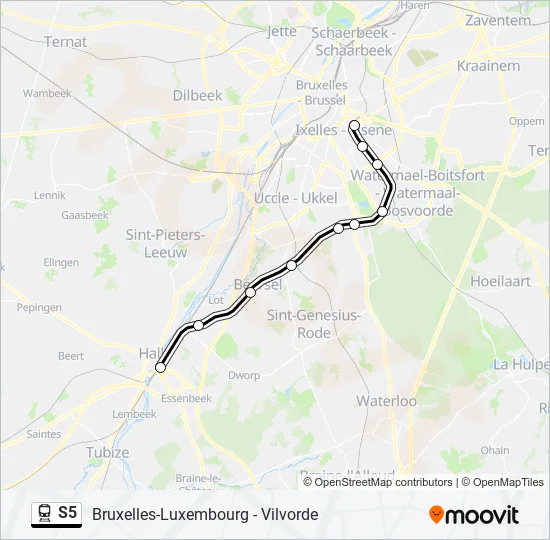 Trein S5 lijnkaart