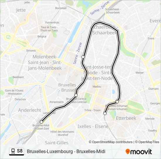 S8 Train Line Map