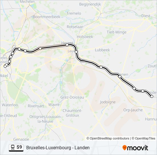 S9 Trein Line Map