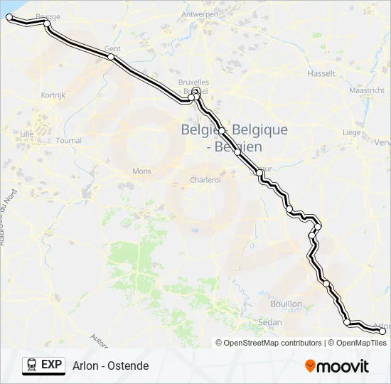 EXP Train Line Map