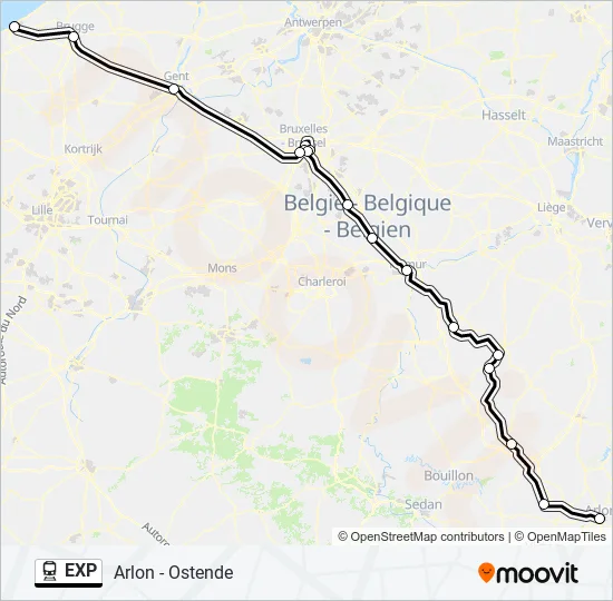 EXP Train Line Map