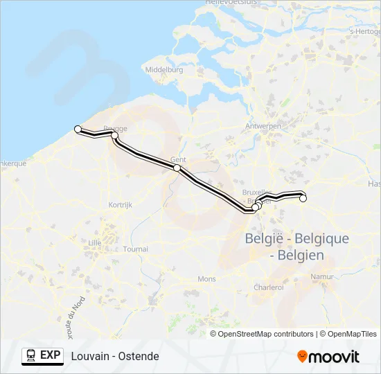 EXP Train Line Map