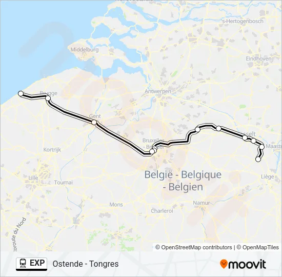 EXP Train Line Map