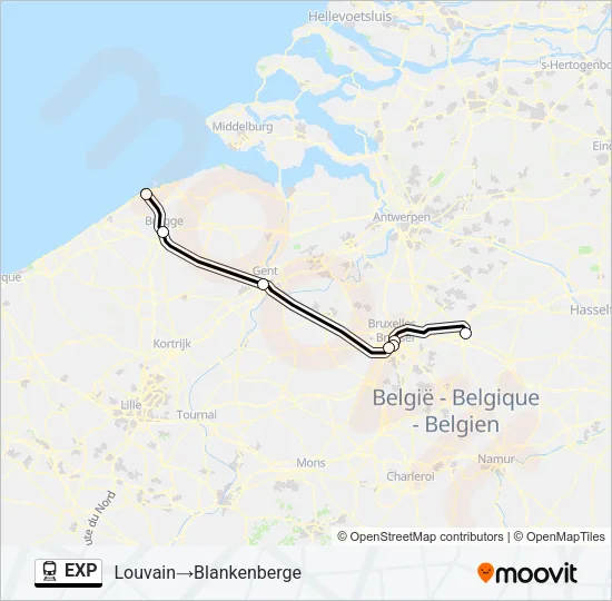 EXP Train Line Map