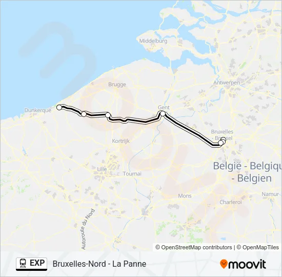 EXP Train Line Map