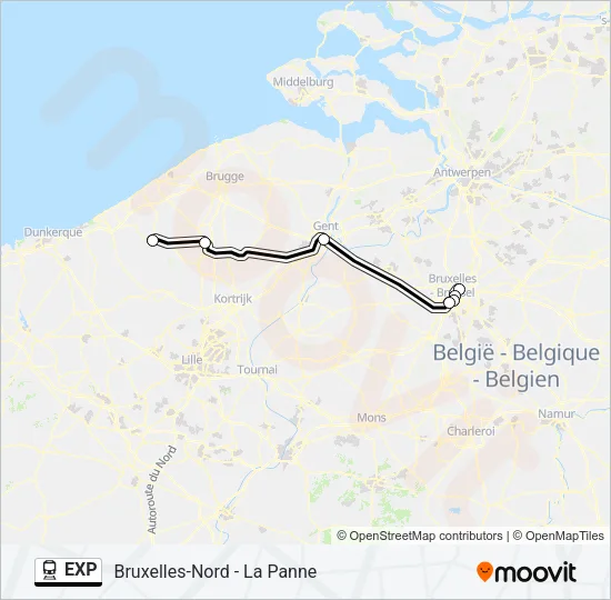 EXP Train Line Map