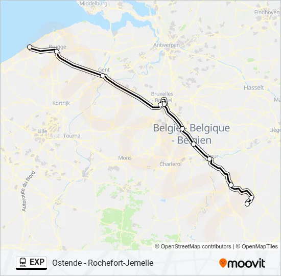 EXP Train Line Map