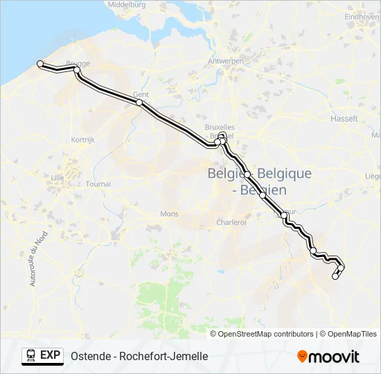 EXP Train Line Map