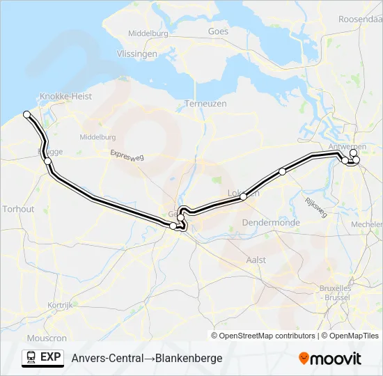 EXP Train Line Map