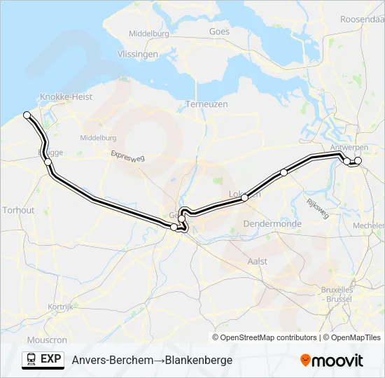 EXP Train Line Map
