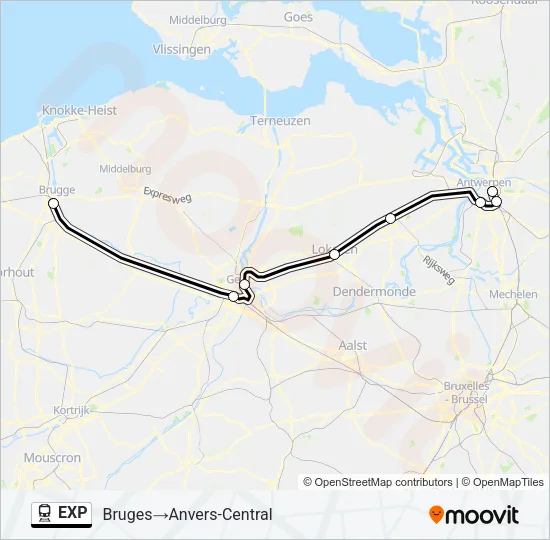 EXP Train Line Map