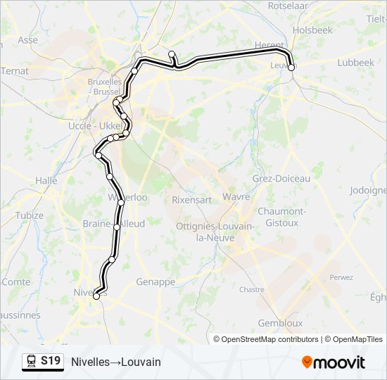 S19 train Line Map