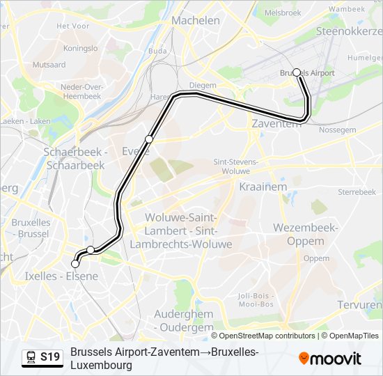 S19 train Line Map