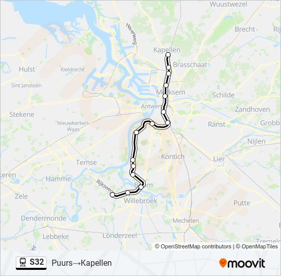 S32 train Line Map