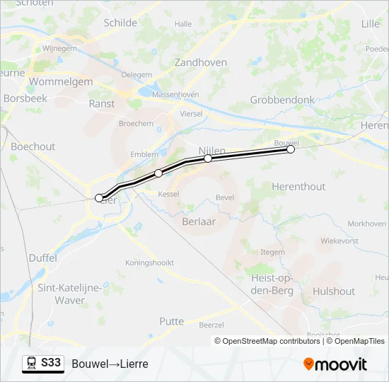 S33 Train Line Map
