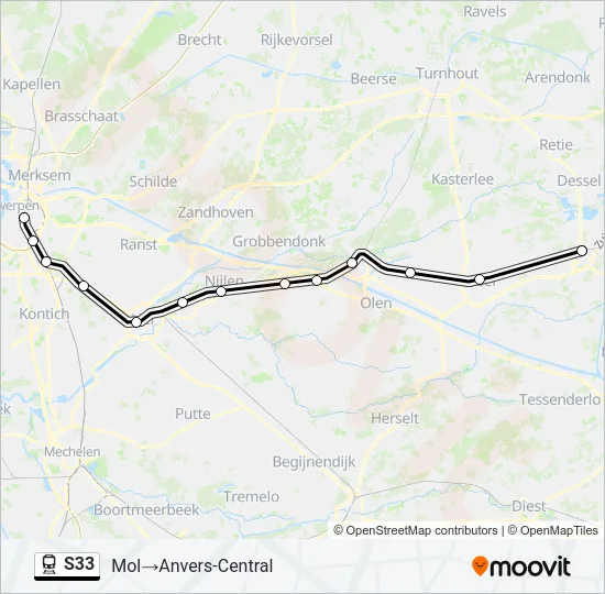 S33 Train Line Map