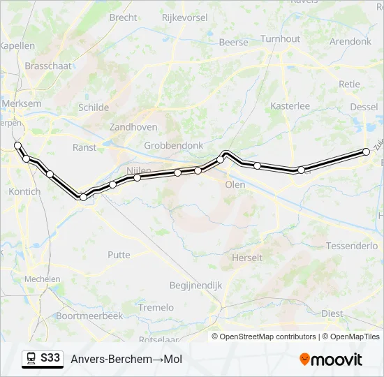 S33 Train Line Map