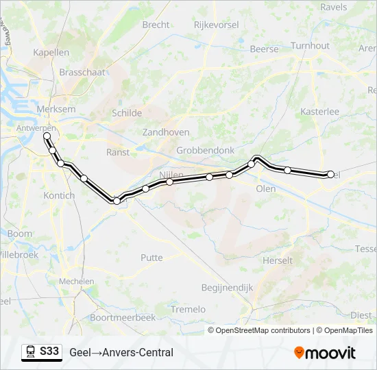 S33 Train Line Map