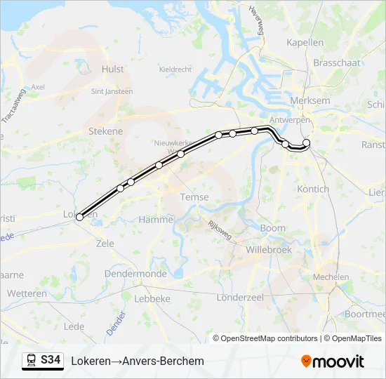 S34 Train Line Map