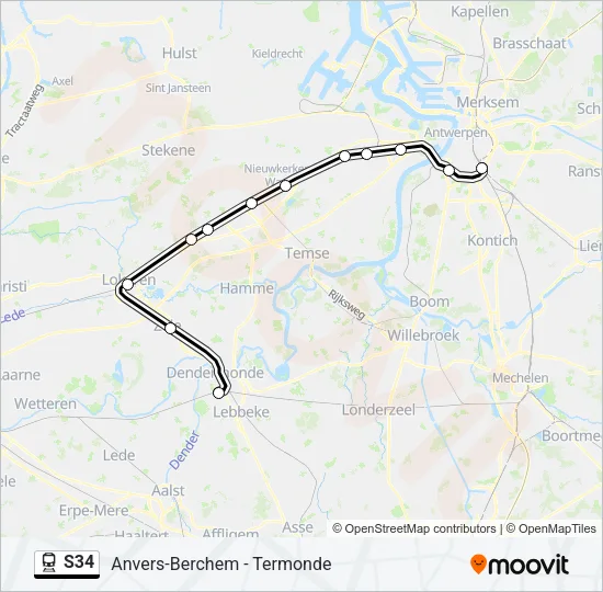 S34 Train Line Map