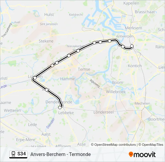 S34 Train Line Map