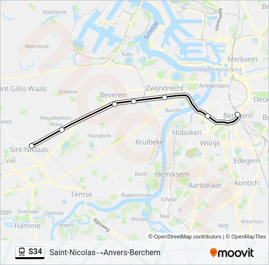 S34 Train Line Map