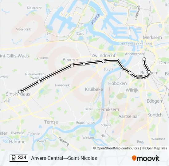 S34 Train Line Map