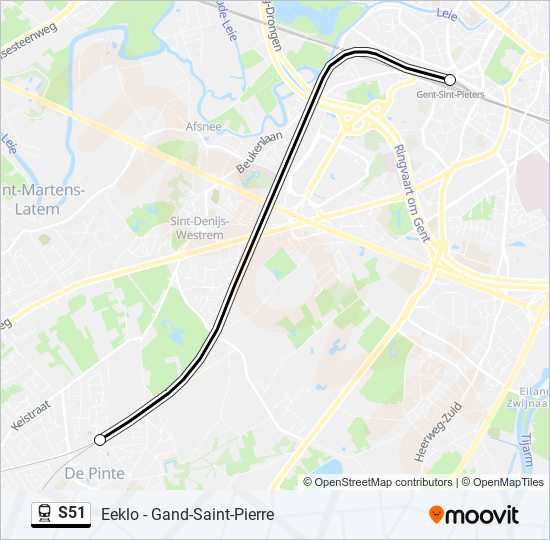 Trein S51 lijnkaart