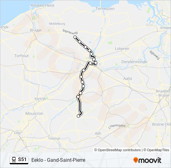 S51 train Line Map