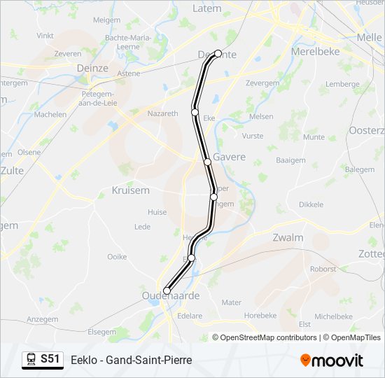 Trein S51 lijnkaart