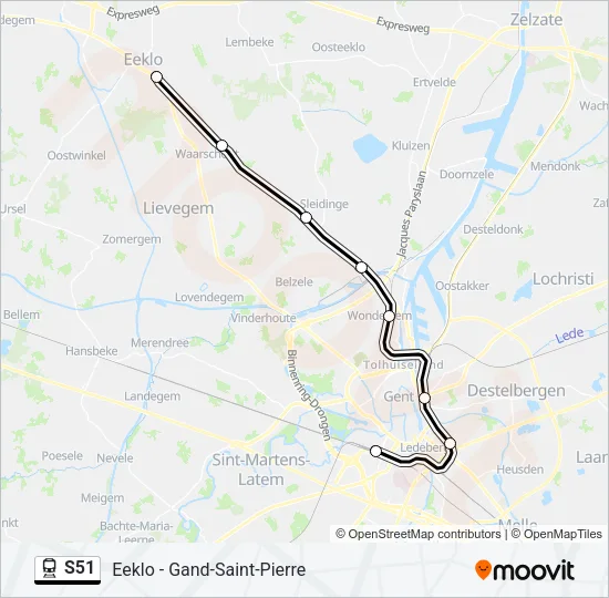 S51 Train Line Map