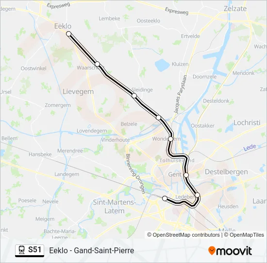S51 Trein Line Map