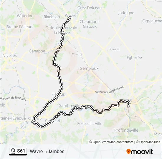 S61 Train Line Map