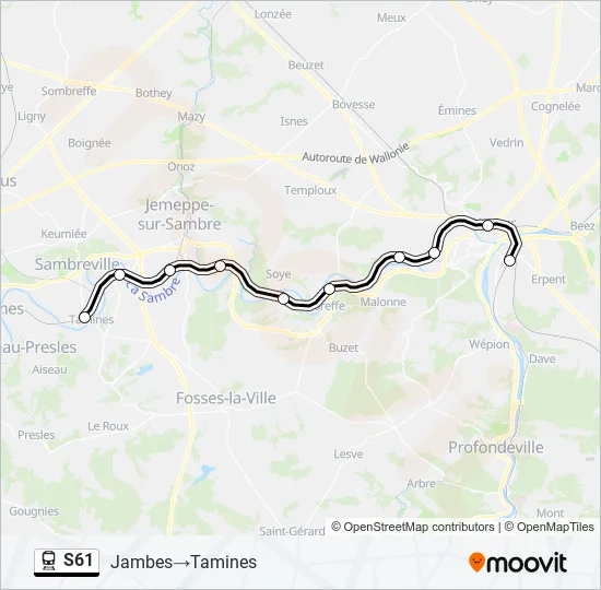 S61 Train Line Map